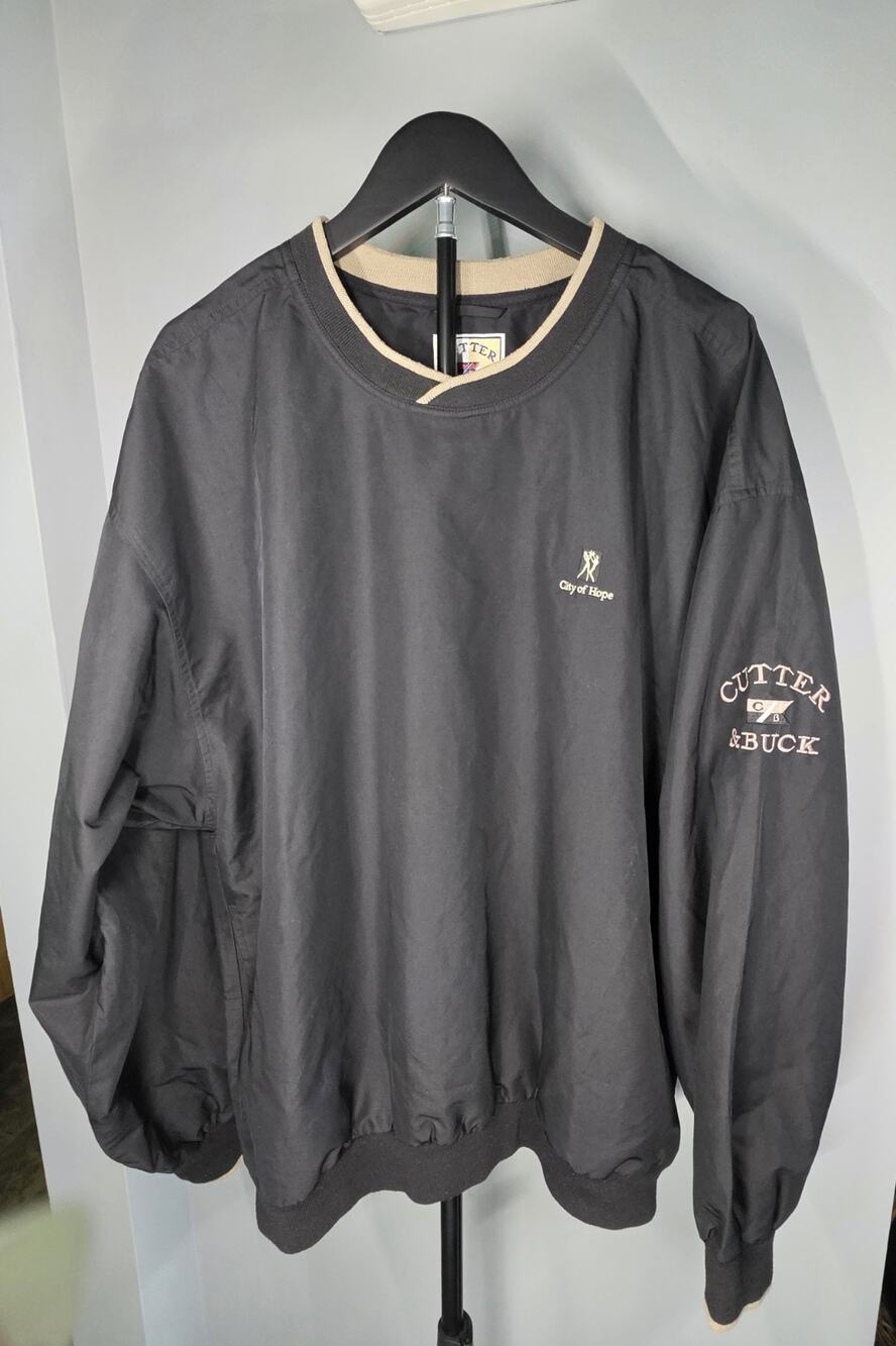 Vintage 90s Cutter and Buck Golf Windbreaker Mens XL Black Pullover